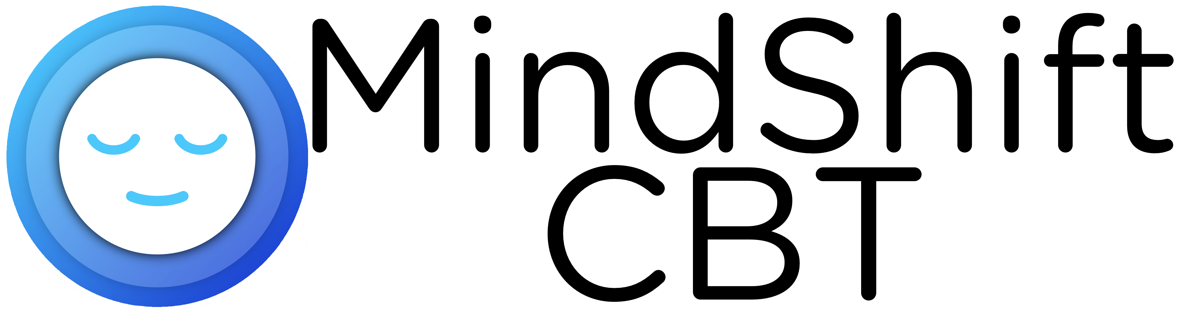 MindShift CBT logo horizontal black text circle